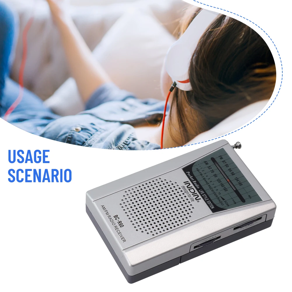 

1 шт., портативное радио AM FM, 88-108 МГц, 95X58X20 мм