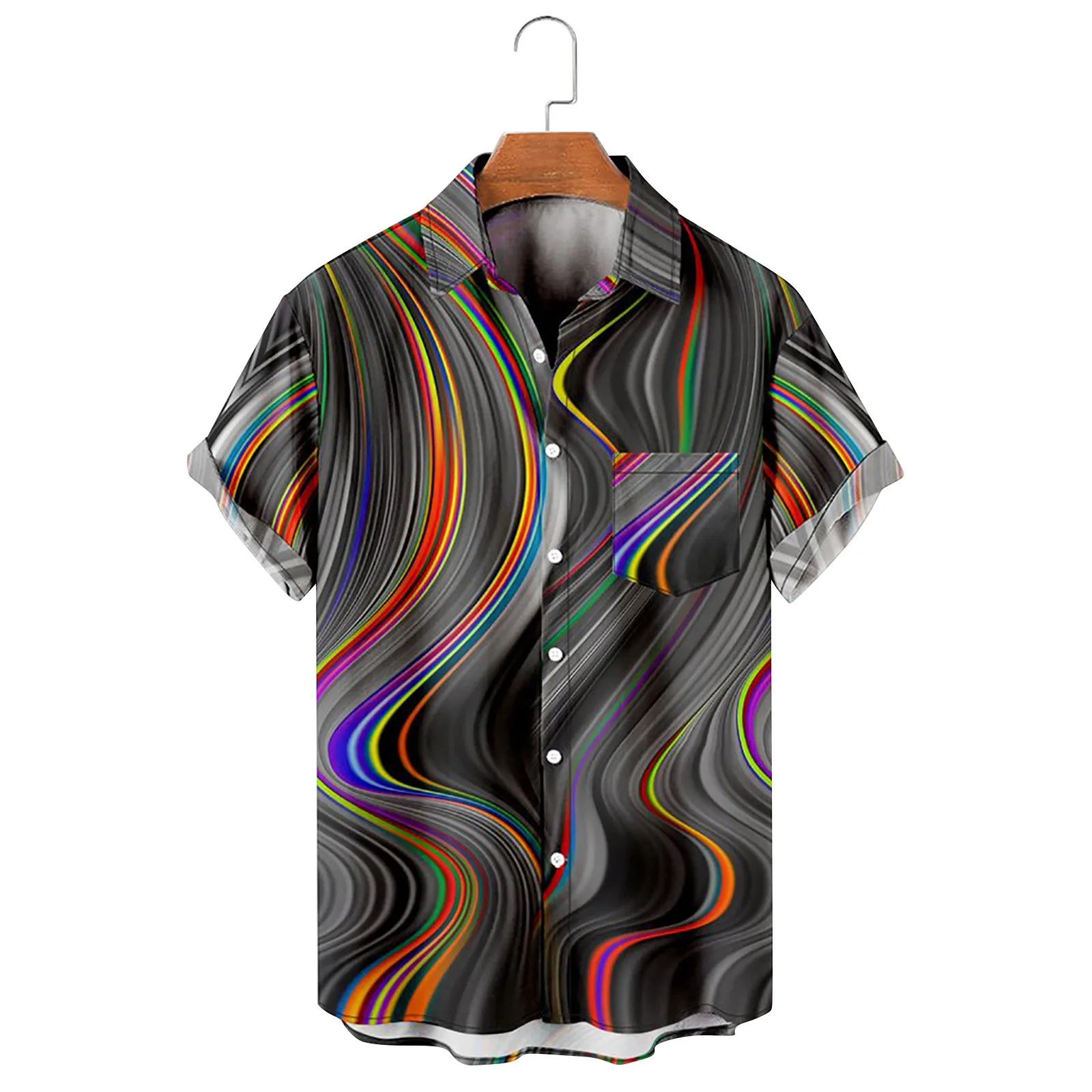 

Mens Printed Hawaiian Shirts Short Sleeve Button Down Beach Shirts Big And Tall Shirt