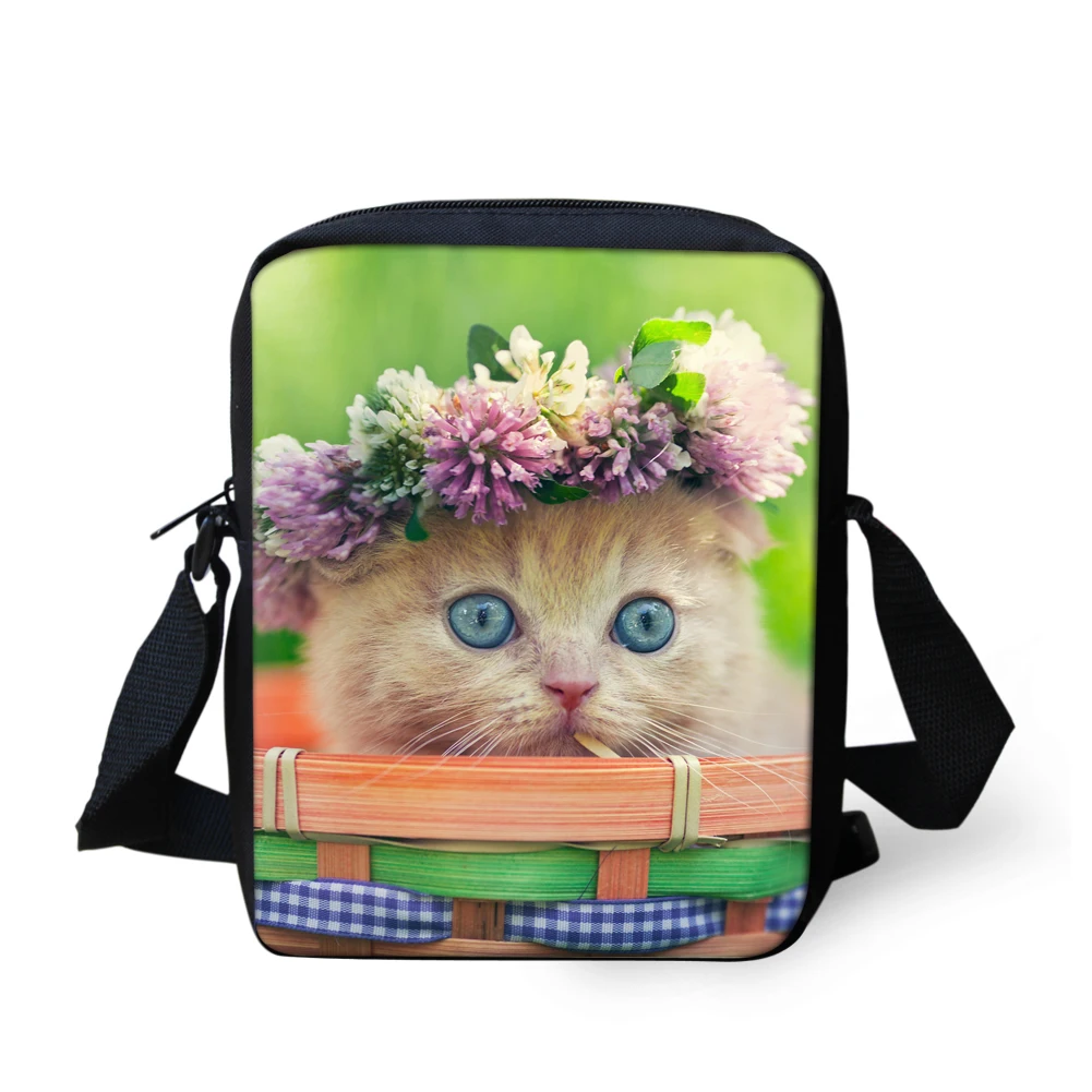 ADVOCATOR Cute Cat Flower Pattern Small Crossbody Bags Kawaii Handbag Children Messenger Bags with Free Shipping