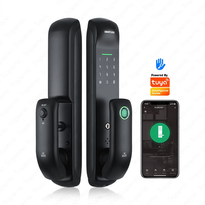 

Tuya Smart Home Electronic Lock With WiFi Biometric Fingerprint Smart Door Lock Digital Password APP Unlock Security Protection