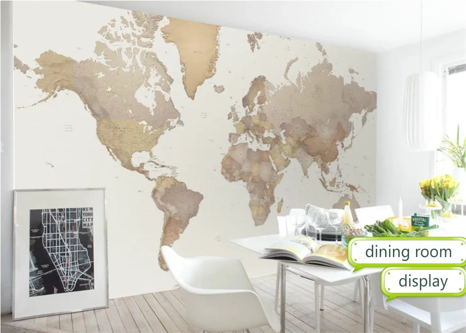 

European-style Minimalist World Map Mural Wallpapers for Living Room Bedroom Walls 3D Wall Papers Home Decor Papel De Parede 3D