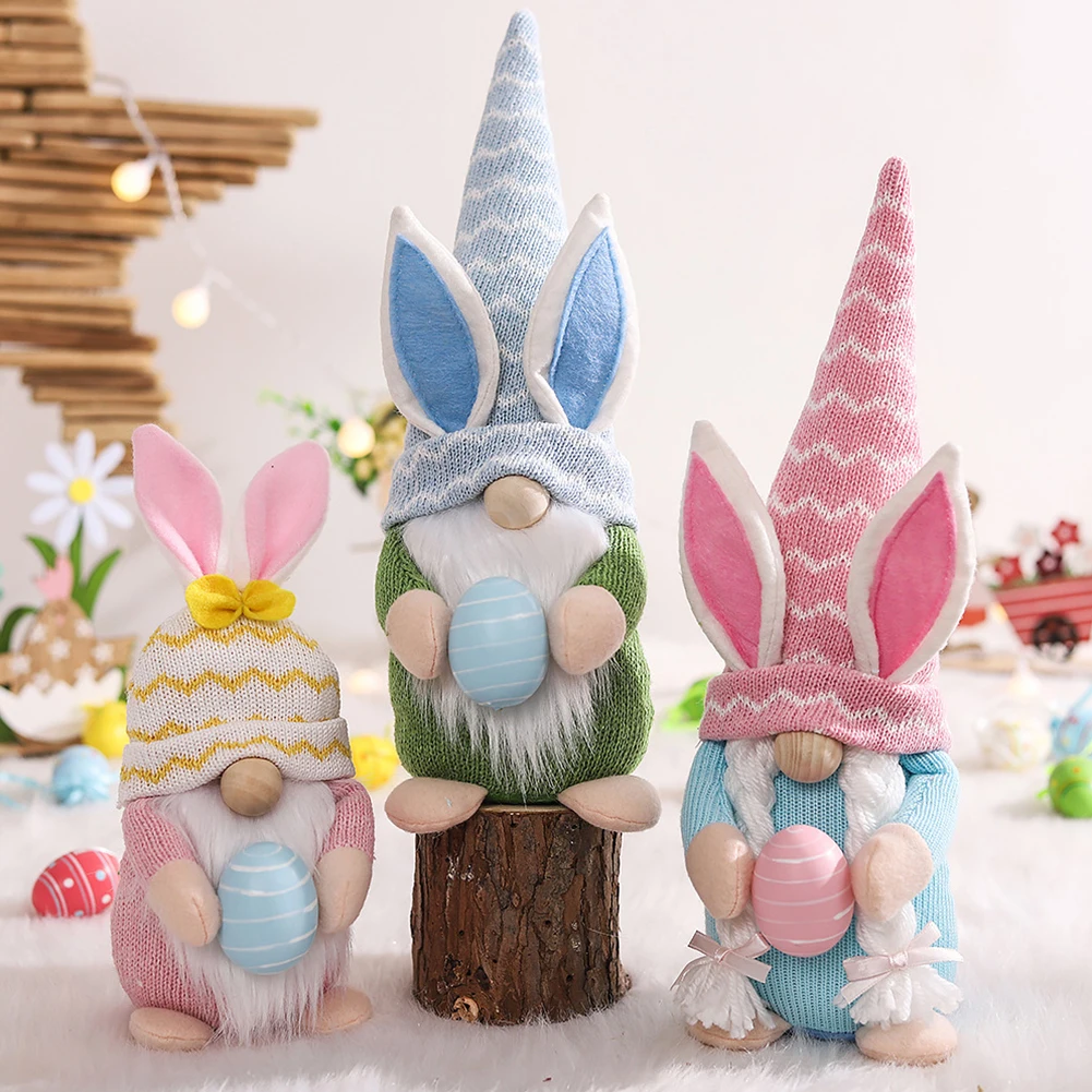 

2022 Happy Easter Bunny Faceless Gnome Rabbit Doll Home Decor Festival Ornament Bunny Ornaments Easter Party DIY Kids Gifts
