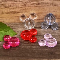 cartoon animal mouse head 5pcs 37x34mm faceted acrylic beads transparent colorful loose beads for jewelry making diy accessories