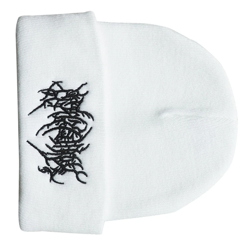 Шапка-бини с вышивкой для женщин и мужчин удобная вязаная шапка пуловер кепка