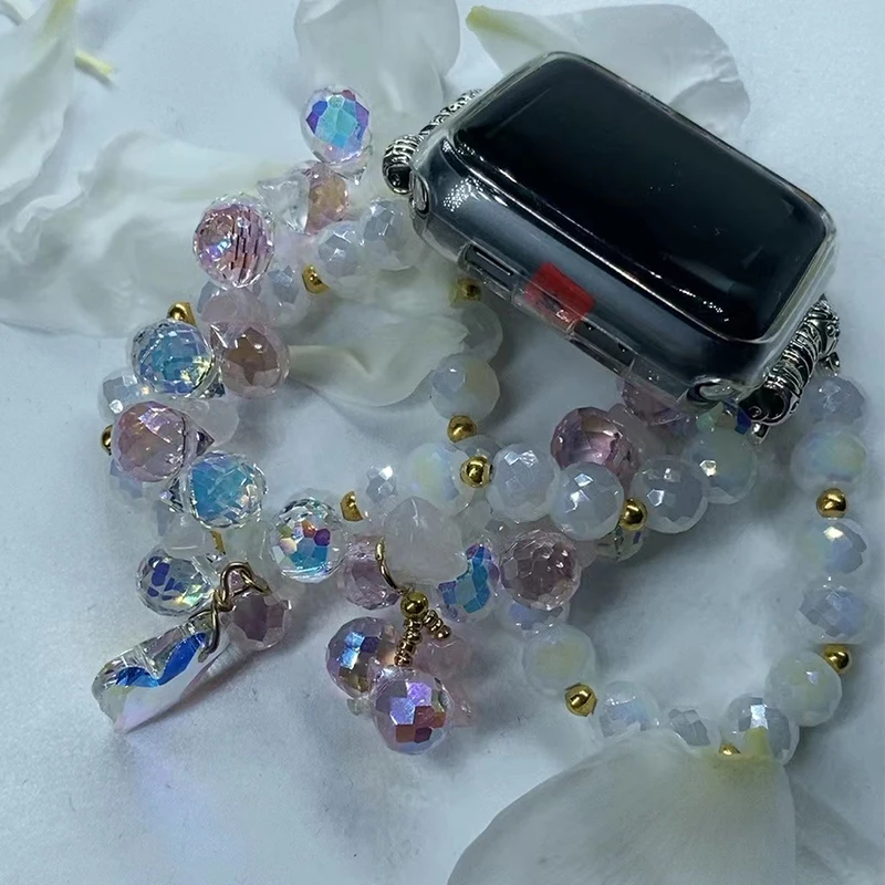 Beaded bracelet compatible with Apple Watch strap 45mm 44mm 42mm 41mm 40mm 38mm Ultra series 8/7/6/5/4/3/2/1/SE