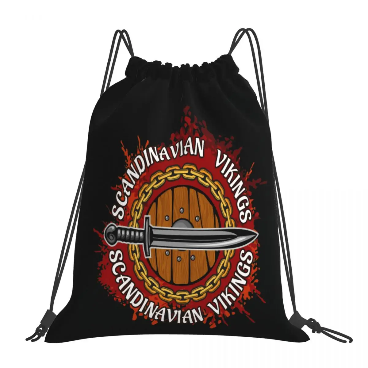 

Drawstring Bags Gym Bag Viking Scandinavian Viking(1) Graphic Vintage Backpack Vikings Drawstring Backpack Humor Graphic