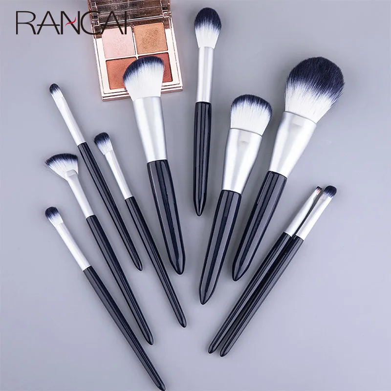 

RANCAI 10pcs Foundation Powder Eyeshadow Contour Concealer Cosmetic Makeup Brushes Makeup Brushes for Make Up Tool