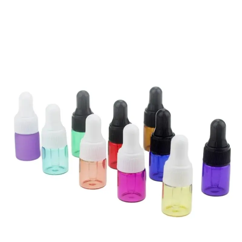 1/2/3/5 мл бутылка с пипеткой цветная Толстая стеклянная мини-флакон пипетка