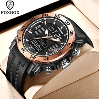 foxbox men watch waterproof wristwatch alarm watches mens sport dual display watch digital watch for men relogio masculinobox