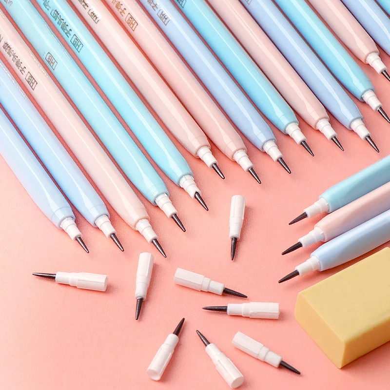 

3pcs Kawai Non Sharpening Pencils Replaceable Refill Cute School Supplies Student Kid Mechanical Pencil Korean Stationery Office