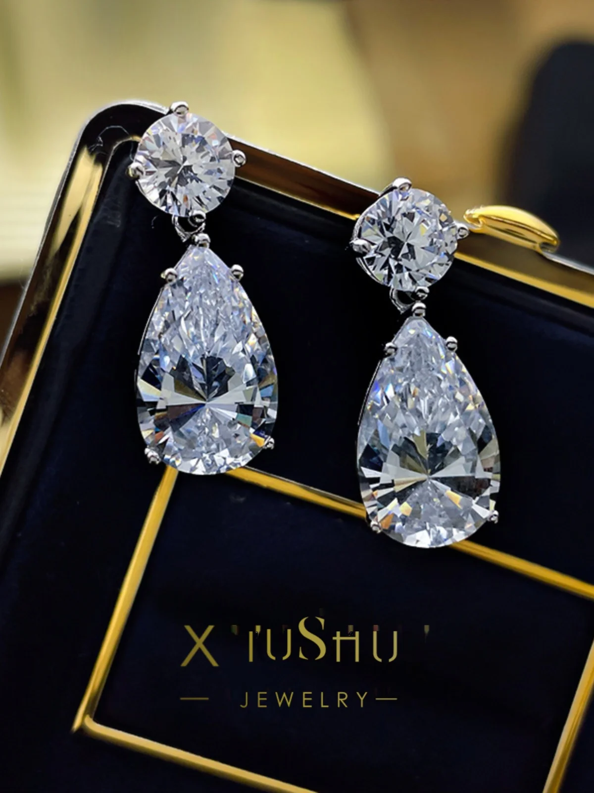 

Вспышка! Большие серьги из искусственных бриллиантов 12 карат, импортные серьги из Высокоуглеродистых бриллиантов, роскошные большие серьги