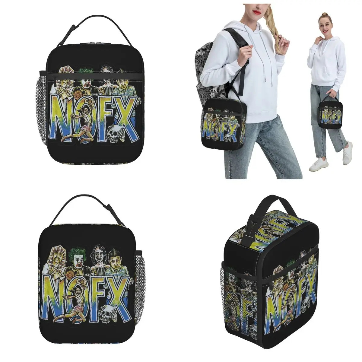 Винтажный изолированный Ланч-бокс Nofx рок-группы тяжелый металлический