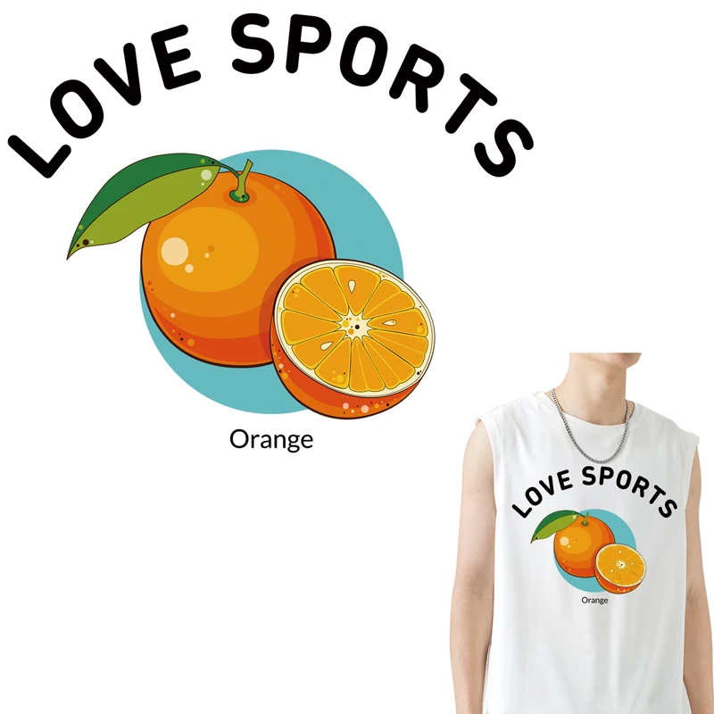 

TuQiang Cartoon Orange Fruits Kids Iron on Heat Transfer Printing Patches Stickers Clothes DIY Washable A-level Thermal Applique