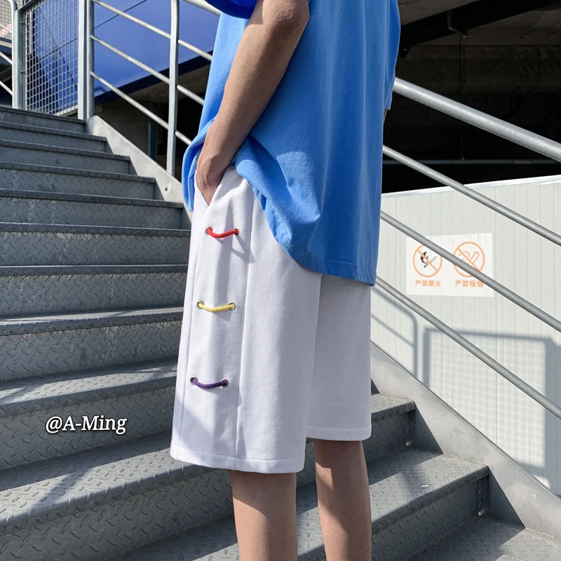 

2022 Summer New Mens Shorts Fashion Chic Color rope Short Sweatpants Men Elastic Waist Casual Jogging Sport Short Pants