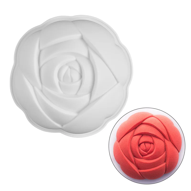 

3D DIY Rose Flower Silicone Cake Mold for Chocolate Mousse Pastry Dessert Ice Cream Jelly Pudding Bakeware Pan Decorating Tools