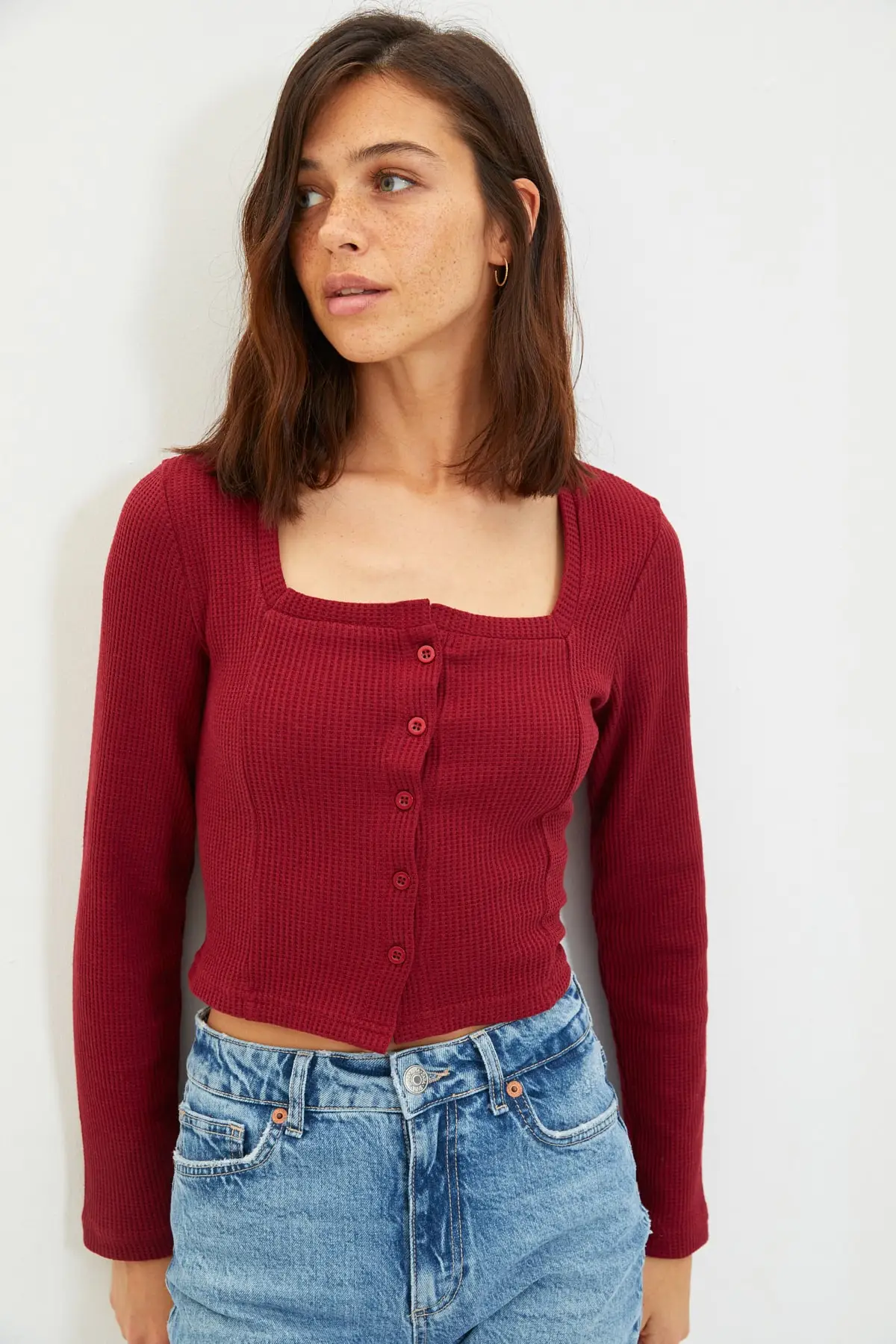 

Trendyol Cop Button Detail Knitted Blouse TWOAW22BZ0855