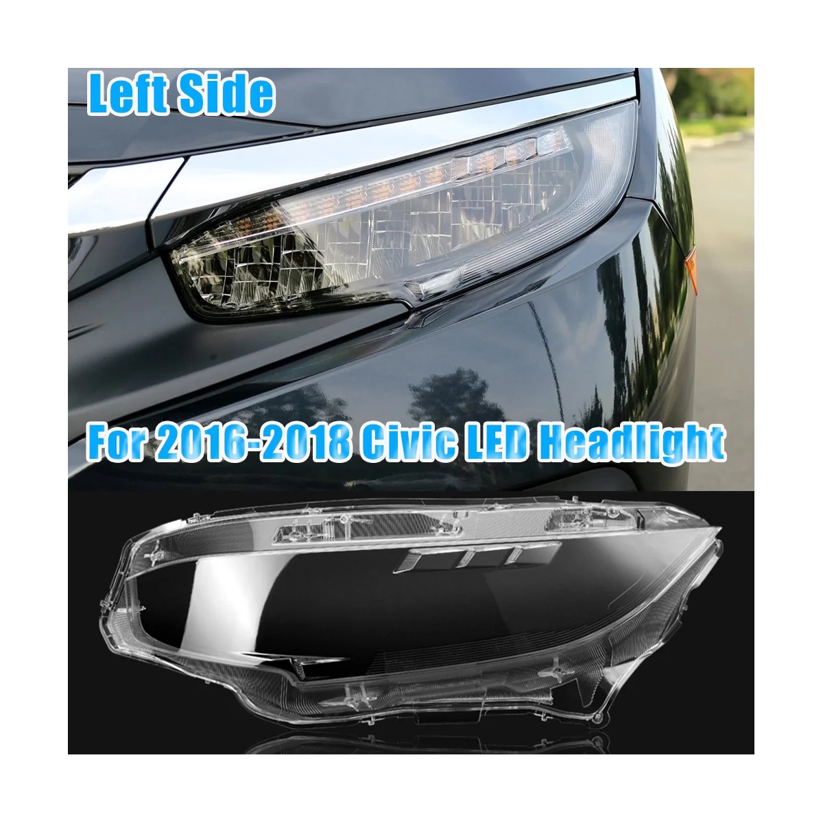 Крышка объектива правой фары для 2016 2017 2018 2019 Honda Civic