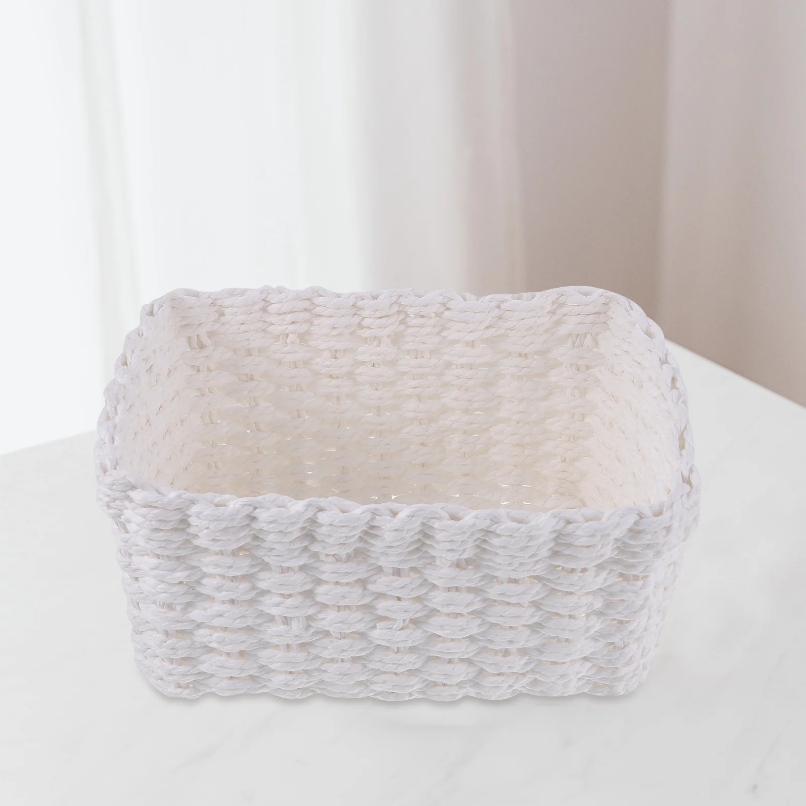

Bedroom Organizer Baskets Storage Small Woven Clothes Rope White Paper Home Accessory