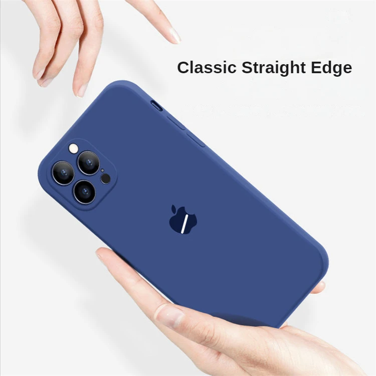 

Suitable for Apple 13promax Liquid Mobile Phone Shell 11 Straight Edge Silicone Shell Xsmax Ultra-thin IPhone12