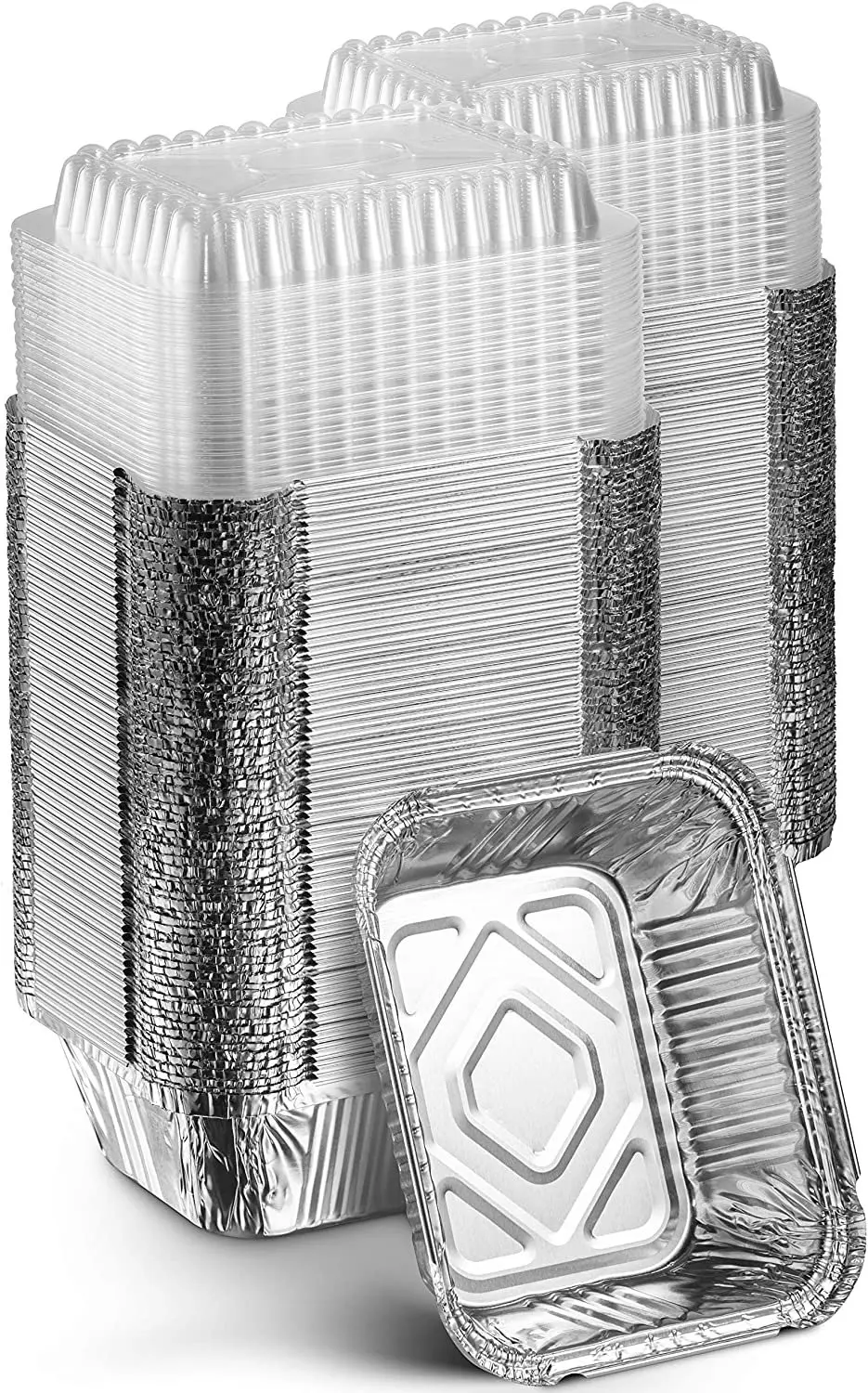 

Disposable Aluminum Takeout Pan 100 Pack 1 lb. Capacity Food Tins