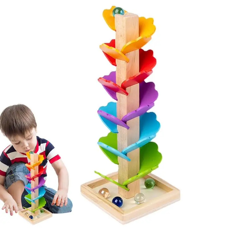 

Игрушка деревянная для детей, шар-бегунок, осведомленность о размере опавших листьев, восприятие цвета, скоростная гонка для детей