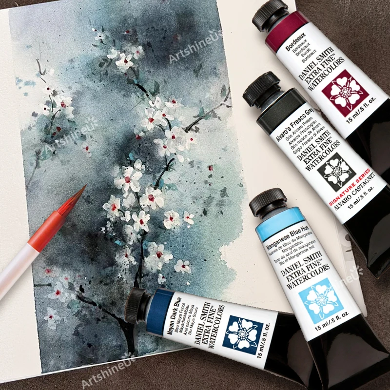 Даниэль Смит Акварельная краска 15 мл трубки полный спектр цветов номера от 003 до