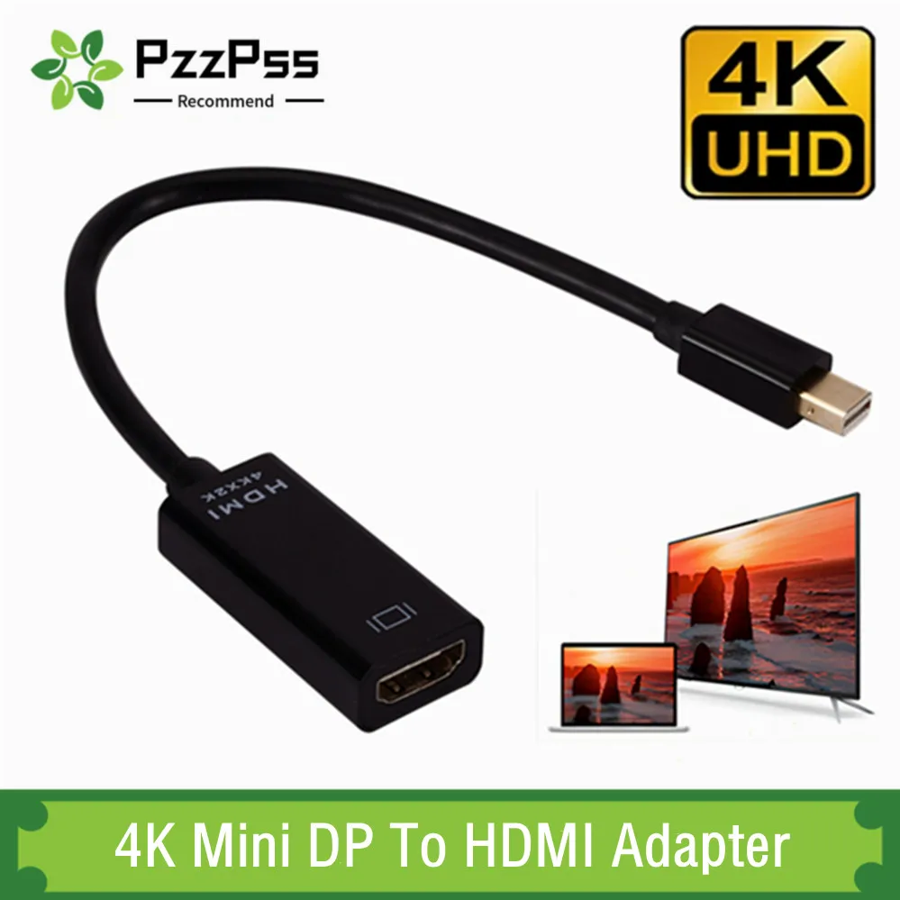

Mini DP To HDMI-compatible Adapter Cable 4K Male To Female DisplayPort to HD Converter For Macbook Pro Air Mac Surface Pro