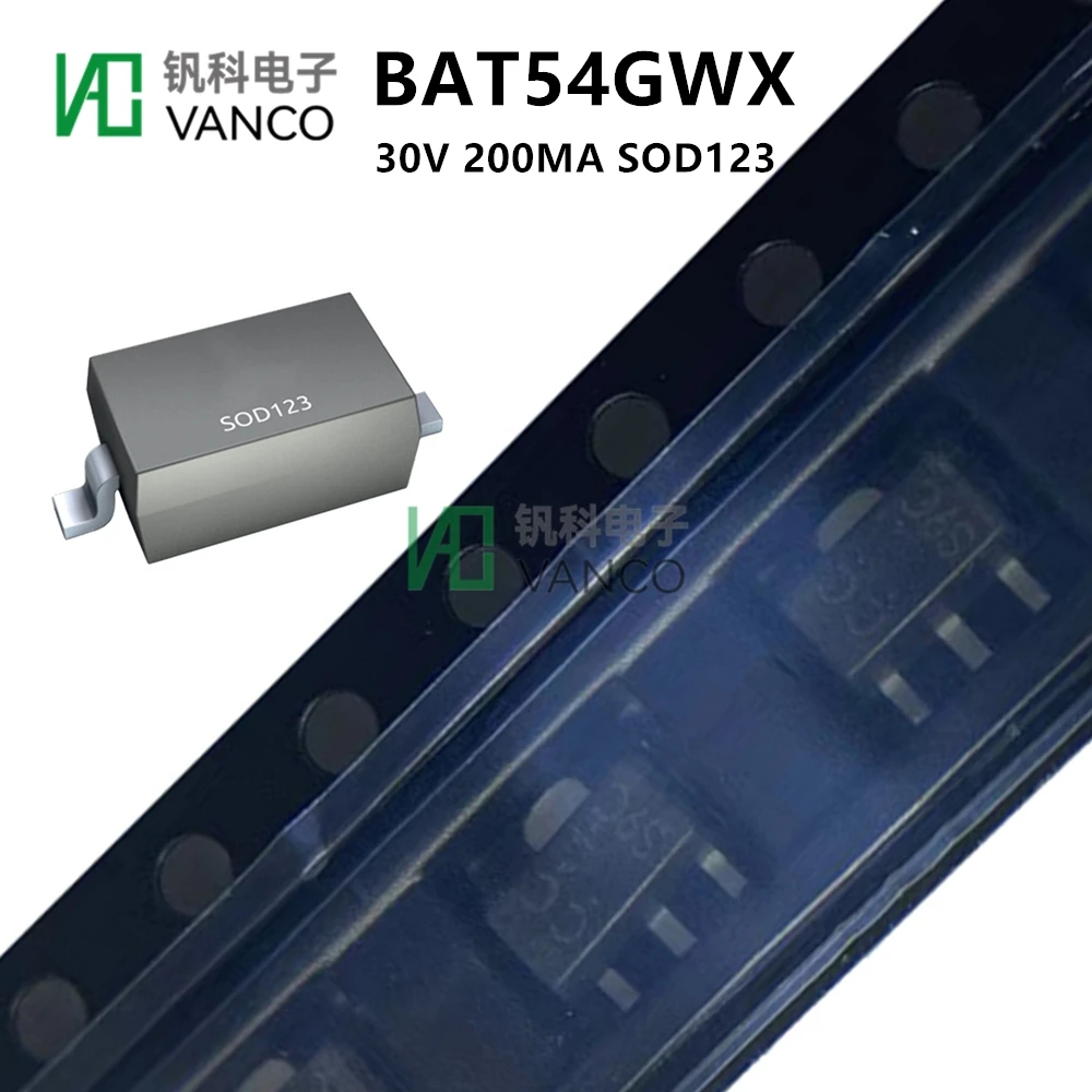 

Комплект диодов BAT54GWX SCHOTTKY, 30 В, 200 мА, SOD123, 20 шт.