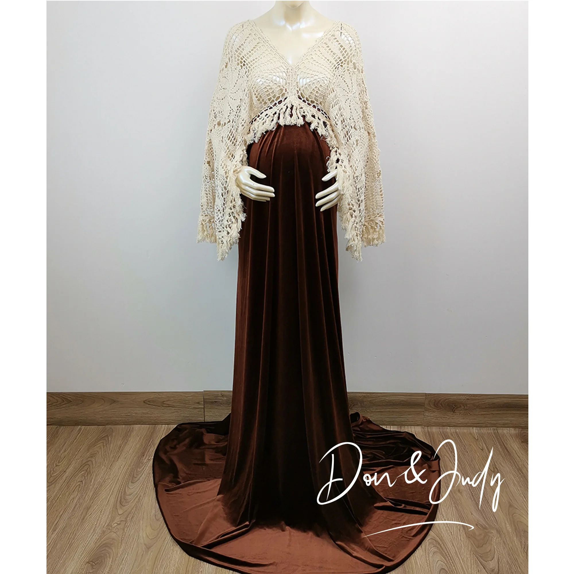 Don &amp Judy бархатное женское платье с v-образным вырезом хлопковая шаль и