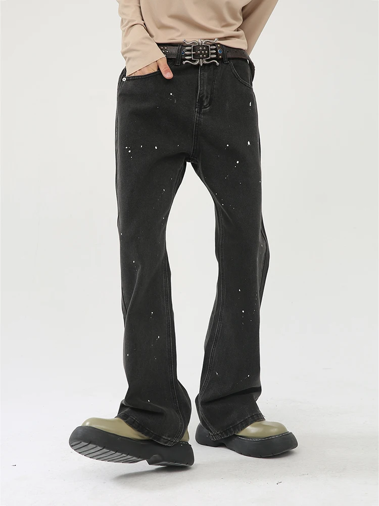 Street Clothing Men's Fashion New Pattern Retro Entertainment Black Jeans Loose Temperament Multi -function Pants Baggy Jeans