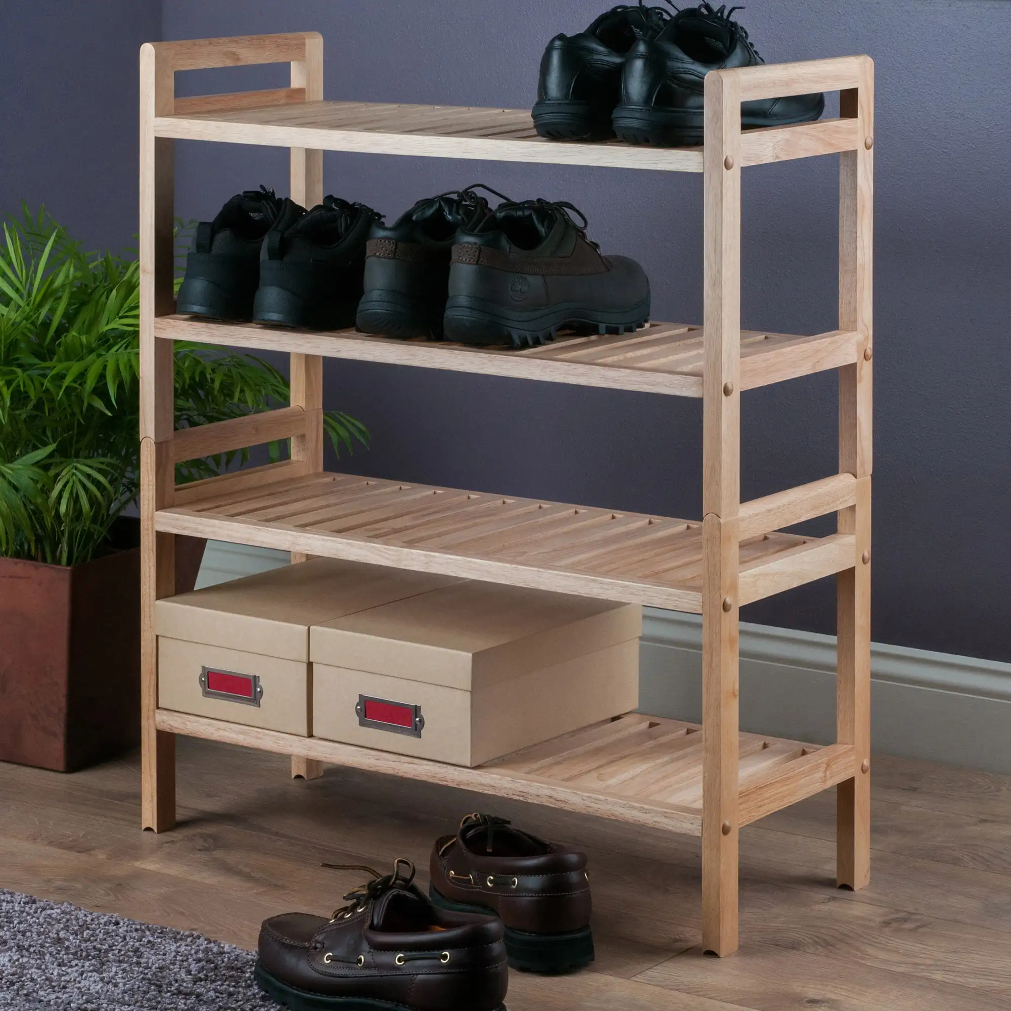 

Winsome Wood Mercury 2-Piece Stackable Shoe Rack, Natural Finish