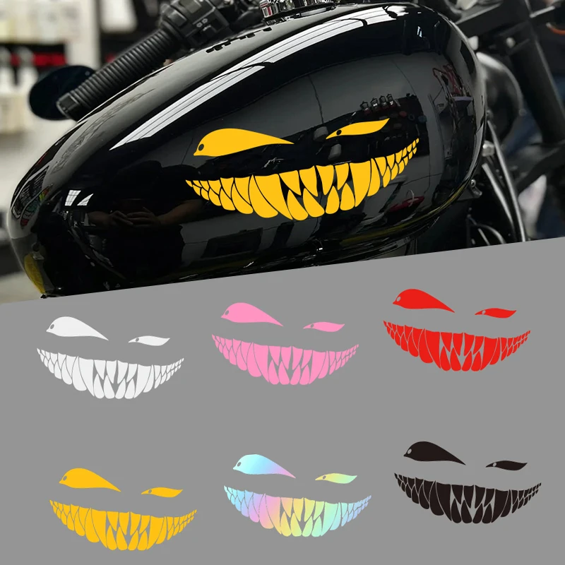 

1Pcs Cute Leant Eyes Bad Smile Car Stickers Motorcycle Decals Funny Auto Body Styling Decoration Window Sticker Vinyl Waterproof