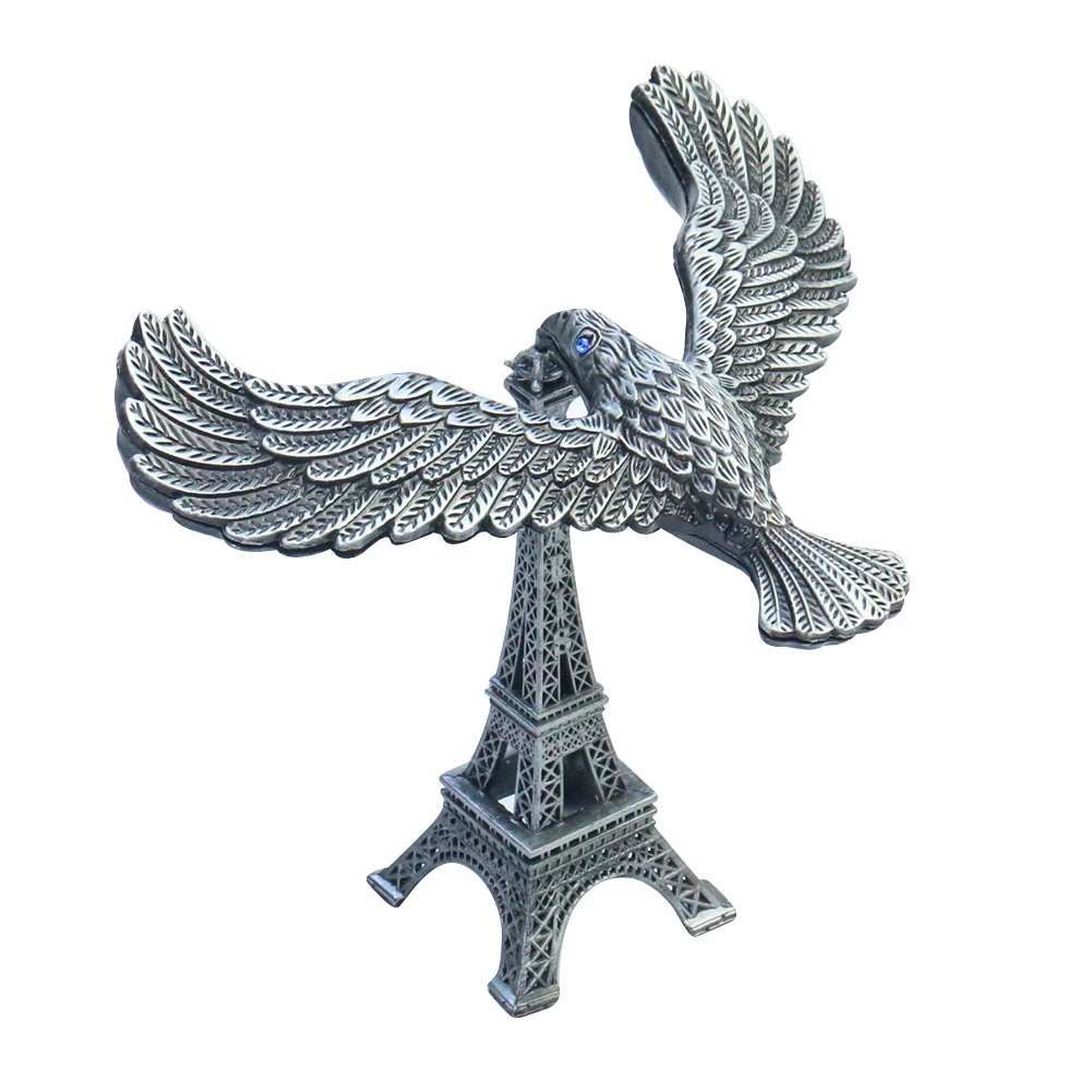 

Retro Bronze Metal Balance Eagle Bird Spread Wings Eiffel Tower Architecture Ornament Figurines Paperweight Crafts Wedding Decor