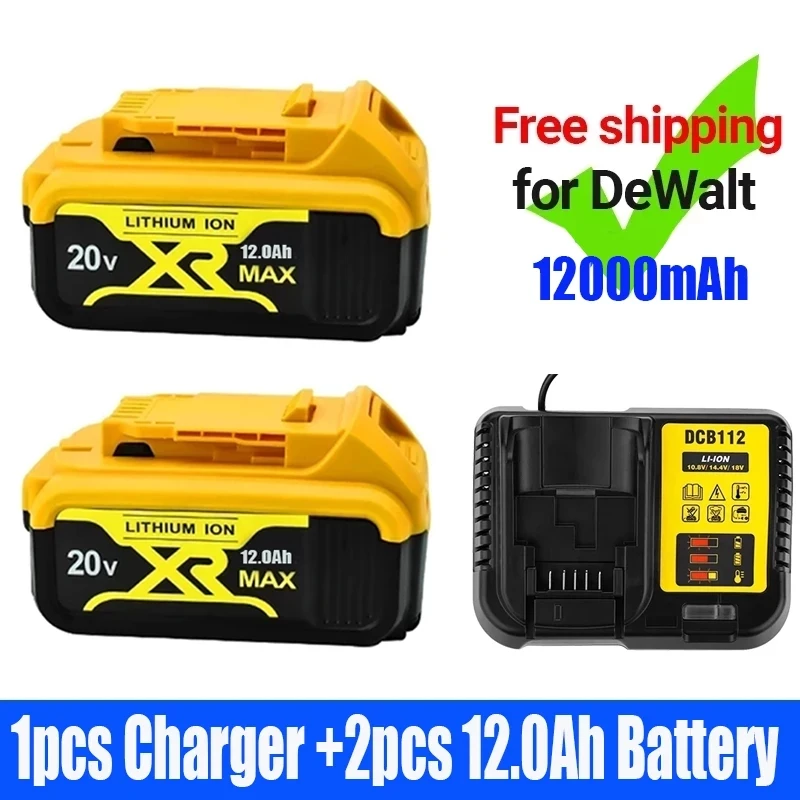 

Оригинальная перезаряжаемая литий-ионная батарея 20 в 12000 мАч для Dewalt DCB205 DCB201 DCB203 Power