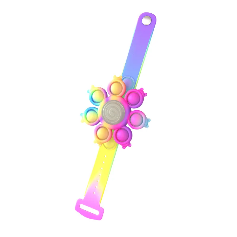 

1Pcs Fidget Spinner Toys Anti Stress Pops Wristband Light Bracelet Kawaii Push Bubble Kids Christmas Gifts