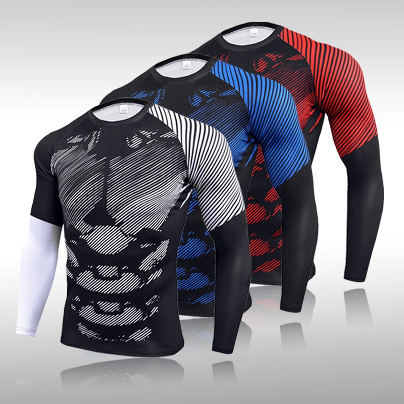 

Rashgard Sport Tshirt Running Shirt Men Fitness Training Long Sleeves Shirts Gym MMA Pants Sport Shirt Man Clothes Quick Dry