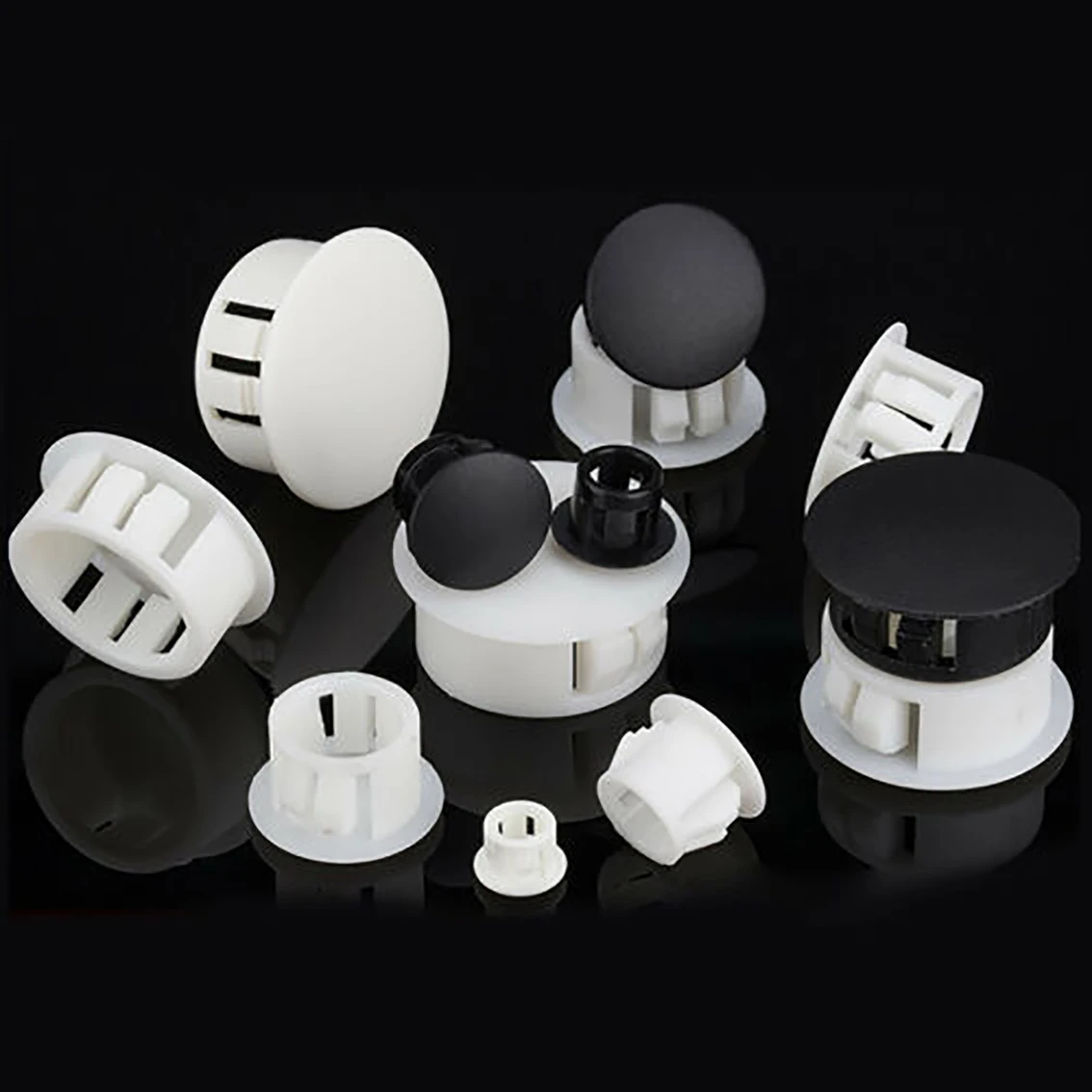 

6mm 8mm 10mm 13mm-30mm Black/White Nylon Round Snap-on Plug Plastic Hole Caps Blanking End Caps Seal Stopper