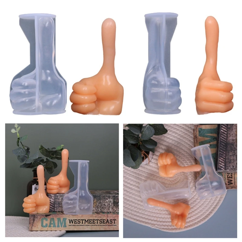 

DIY Hand Finger Gesture Silicone Mold Thumbs up Candle Casting Making Mould Decorative Home Office Ornaments Art Craft