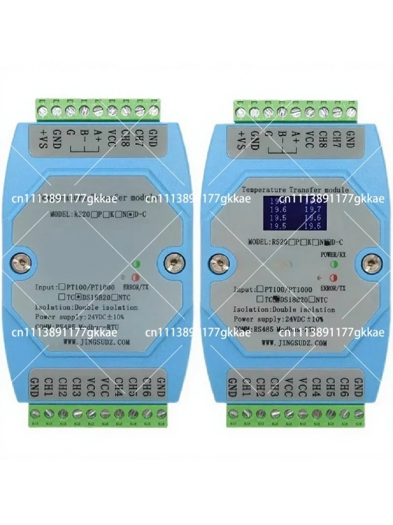 Фото 8-канальный модуль сбора температурных данных DS18B20 RS485 MODBUS-RTU, промышленная плата датчиков №1