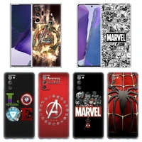 marvel case for samsung galaxy note 20 ultra 5g 10 lite plus 8 9 a70 a50 a01 a02 a20 a30 s clear case cover marvel avengers logo