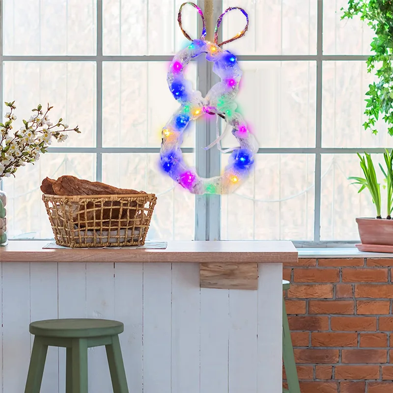 Красочный Пасхальный венок зайчик сделай сам из складного ротанга семейное