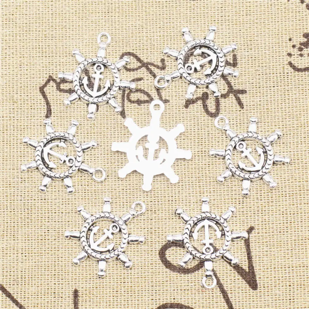 10 шт. серебряные подвески в виде руля | Украшения и аксессуары
