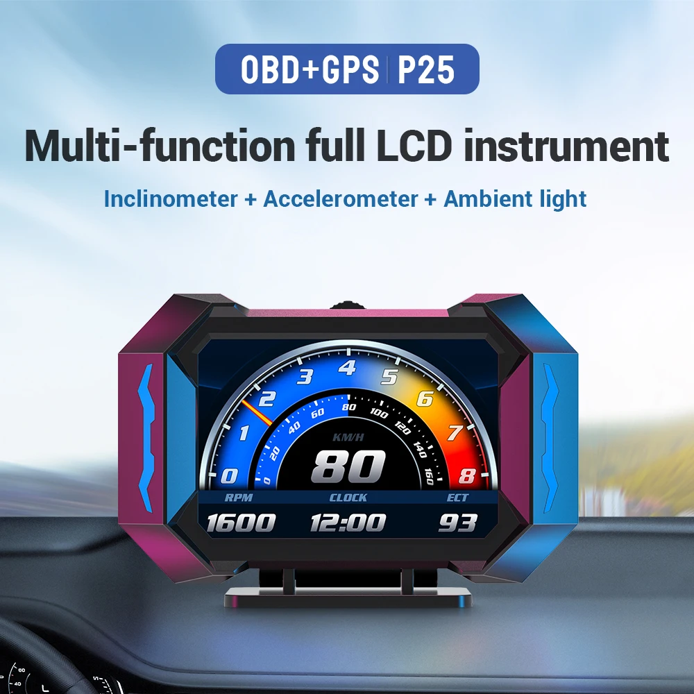 KINLANAO проекционный дисплей P25 OBD2 + GPS HUD многофункциональная интеллектуальная