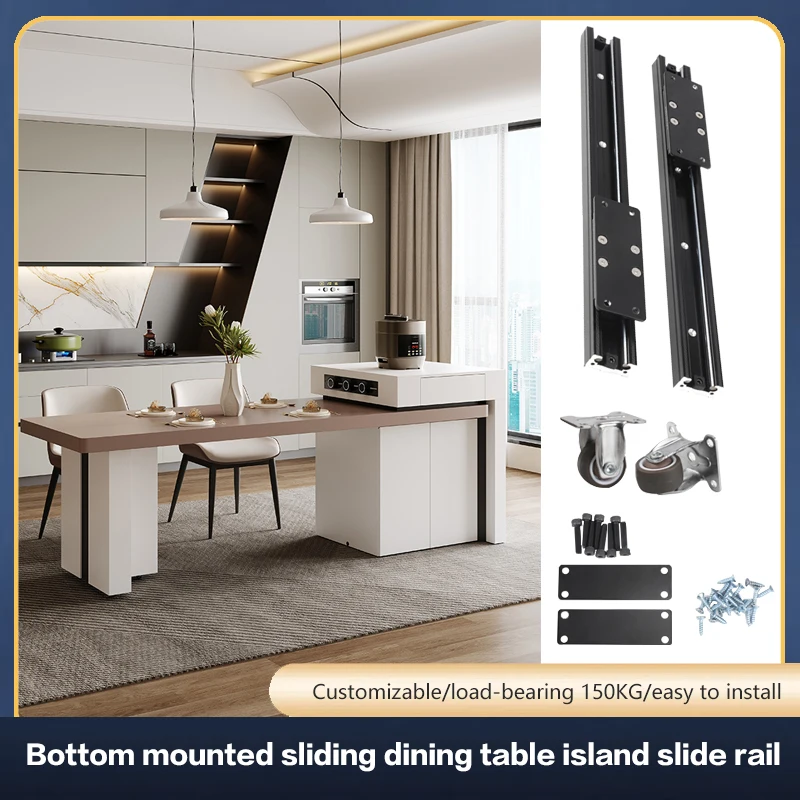 Открытая кухонная направляющая с прямым удлинителем переводной стол для