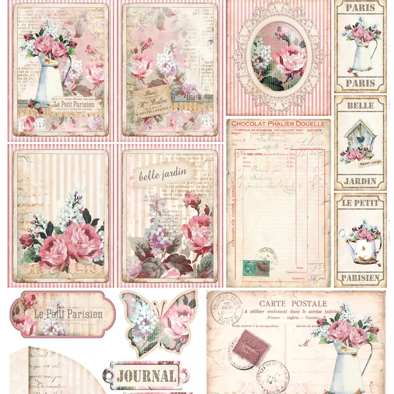 

9Pcs/Pack Vintage Garden Sticker DIY Craft Scrapbooking Album Junk Journal Decorative Stickers