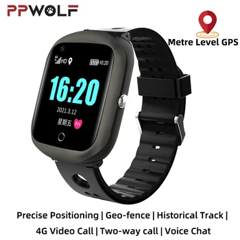 PPWOLF Smart Watch for Children Kids Elderly Real GPS Accurate Positioning SOS 4G Call Waterproof Voice Chat Smartwatch Camera 1