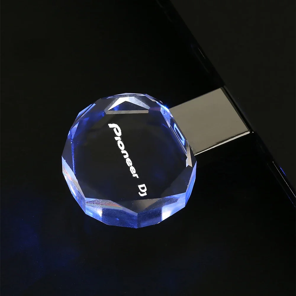 Фото Rhombus Crystal Pioneer DJ Pen Drive 64 ГБ Светодиодный флэш-накопитель USB 32 ГБ Бесплатный логотип Память Pendrive Креативные подарки U Disk №5