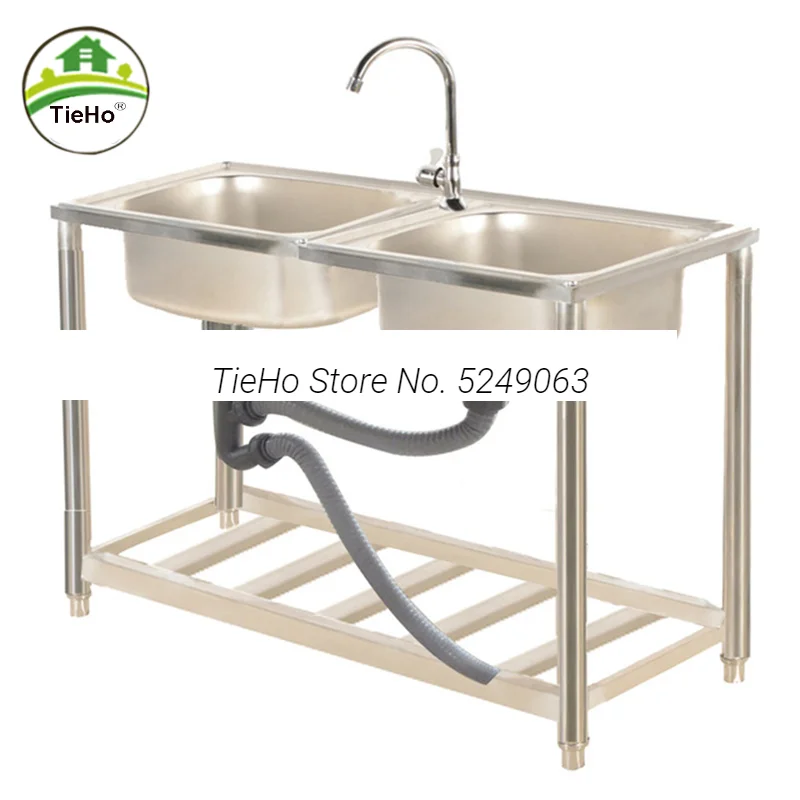 

Простая кухонная раковина из нержавеющей стали с двойным резервуаром, с одним резервуаром и смесителем, стеллаж для хранения, для бассейна, для умывания овощей