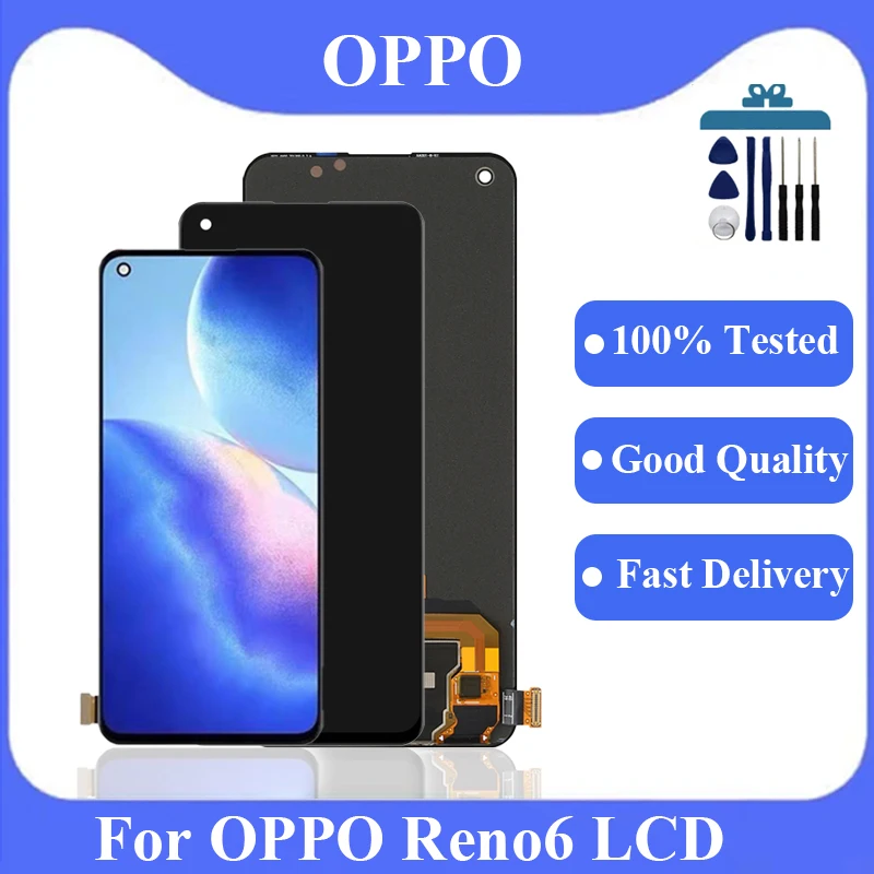 ЖК-дисплей Amoled для Oppo Reno6 CPH2235 сенсорная панель дигитайзер в сборе замены