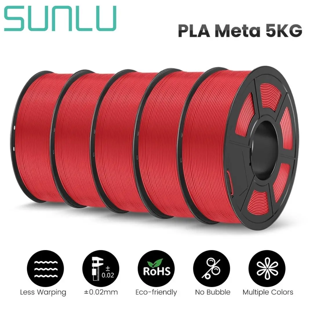 

SUNLU 1.75mm PLA Meta Filament 5kg 1KG/Roll 100% Filament Lines Up Neatly 3D Filament PLA Meta For 3D Printing Fast Printing